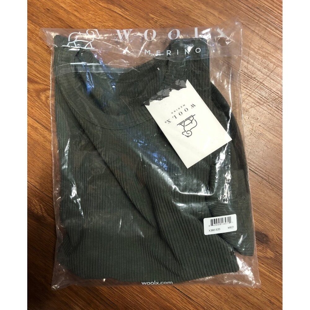 BNWT Green Woolx Raegan Ribbed tank Top - Size Medium